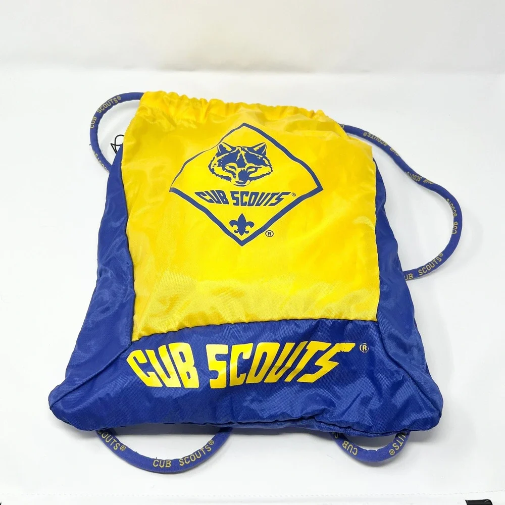 BSA Original Cub Scouts Backpack Zipper Pocket Drawstring Camping Hiking 14X17in